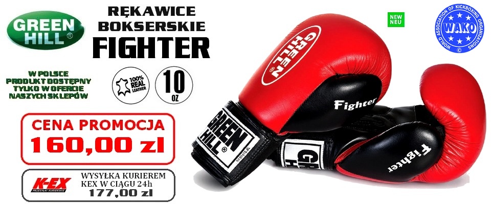 Rękawice bokserskie i do kick-boxingu Green Hill Fighter 10oz