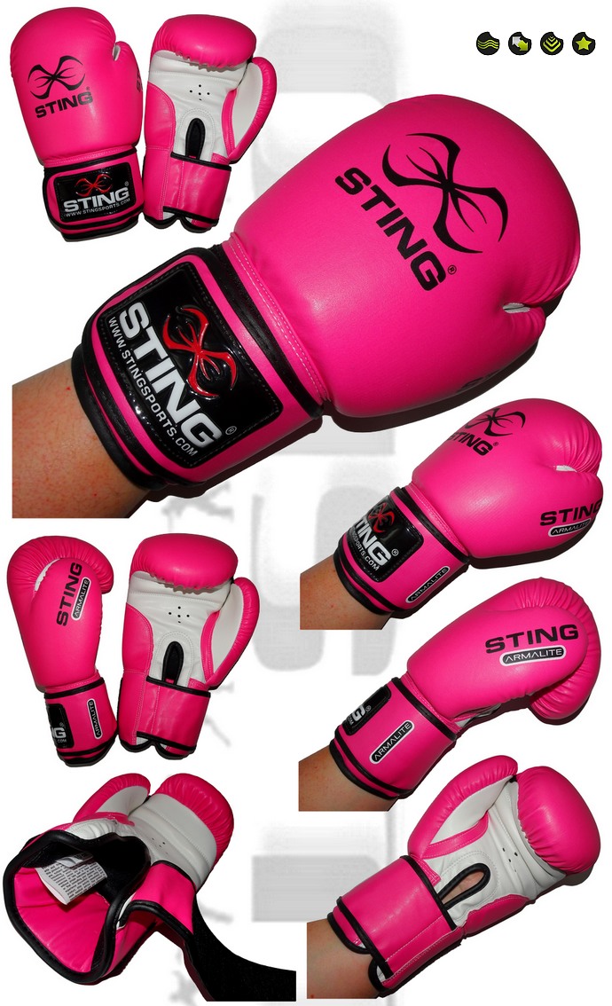 Rękawice bokserskie kobiece różowe Sting ArmaLite SABG-0912. Boxing Gloves Woman rose Sting ARMALITE 10oz