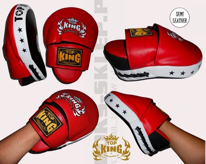 TKFMS Top King Super, łapy bokserskie Super, Top King Focus Mitts Super leather